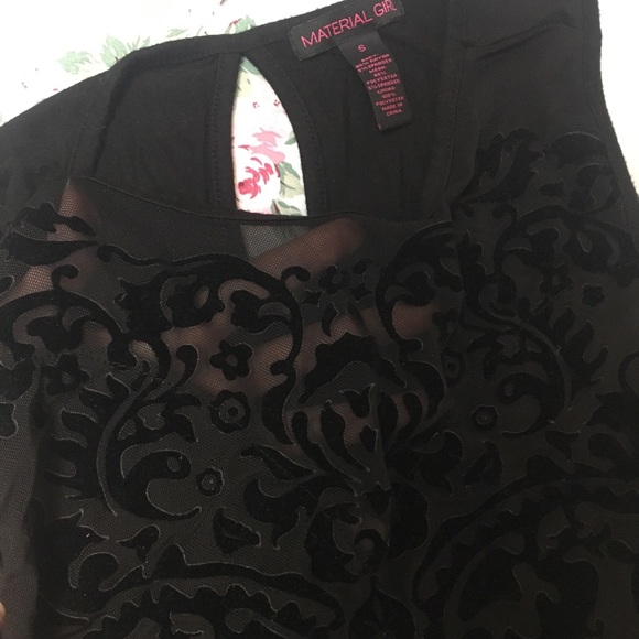 Black mesh leotard with velvet decal - Picture 4 of 5